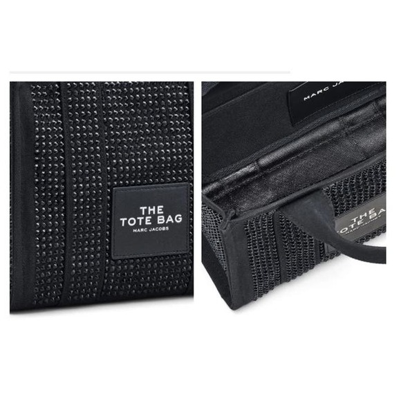 NWT! Marc Jacobs The MINI Crystal Canvas Tote bag BLACK - Picture 11 of 13